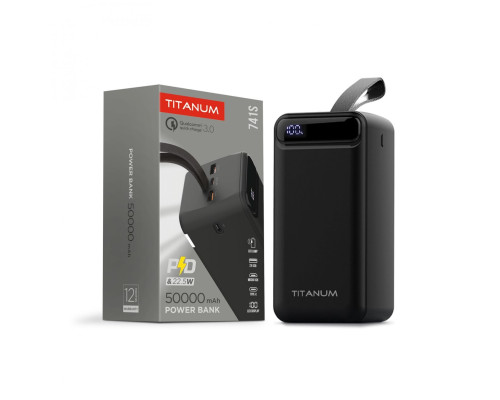 Повербанк 50000mAh 741S 22.5W Black TITANUM Повербанк 50000mAh 741S 22.5W Black TITANUM