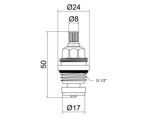 Кран - букса класична 1/2" Kroner KRM - M982 Кран - букса класична 1/2" Kroner KRM - M982